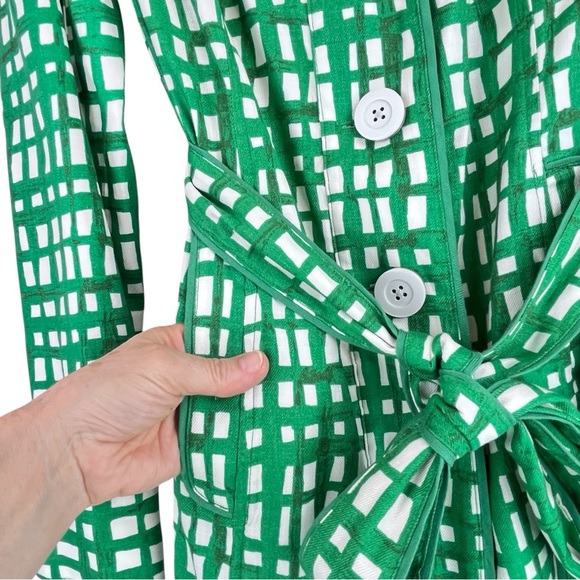 Cabi Circuit Jacket Green White Trench Coat Jacket Linen Blend Sz XS - Picture 10 of 16